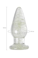 Прозрачная, светящаяся в темноте анальная втулка - 9,8 см. - 