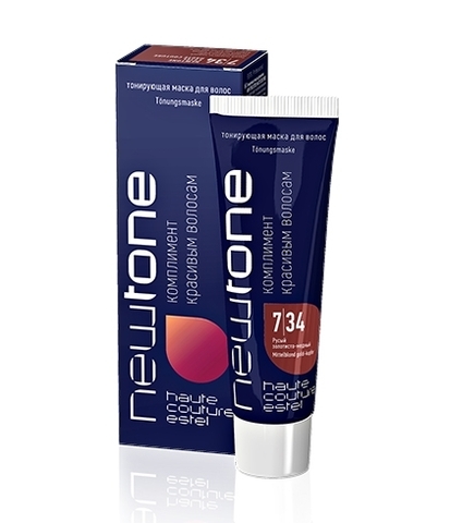 Тонирующая маска для волос NEWTONE 7/34 Русый золотисто-медный (60 мл)