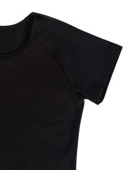 FD649-107  Футболка с рукавом-реглан хлопок, чёрная