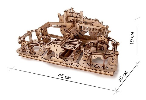 Механическая машина Marble от UNIWOOD - Деревянный конструктор, сборная модель, 3D пазл