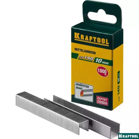 KRAFTOOL тип 140 (G/11/57) 10 мм, 1000 шт, калибр 20GA, скобы для степлера (31680-10)