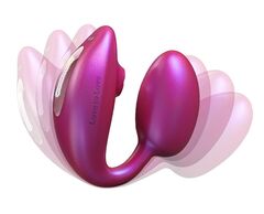 Малиновый вибратор для пар Wonderlover