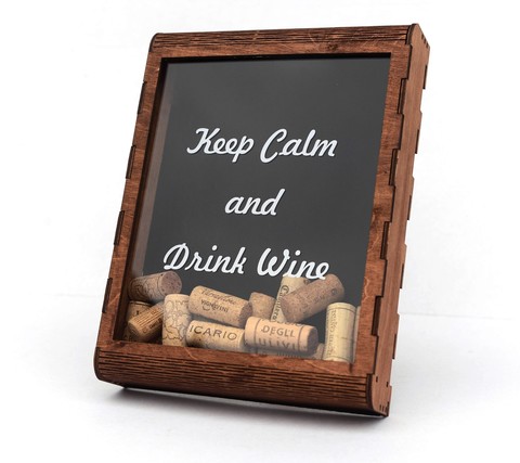 Копилка для винных пробок малая Keep Calm and Wine Drink