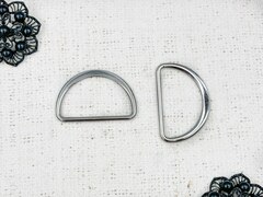 Полукольцо металлическое, р. 49х28 мм, тёмный никель