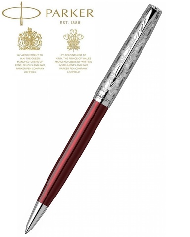 Ручка шариковая Parker Sonnet Premium 2021, K537, Metal & Red Lacquer CT (2119783)