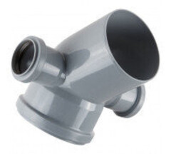 Колено 110х45 с выходом 50мм ВПРАВО+ВЛЕВО СЕРЫЙ
