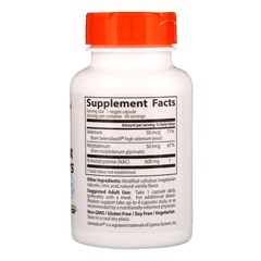 Doctor's Best, NAC регуляторы детоксикации, 60 растительных капсул
