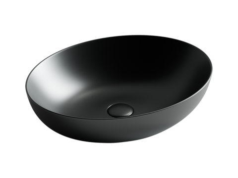 Умывальник чаша накладная овальная (Чёрный Матовый) Element 520*395*130мм Ceramica Nova CN6017MB