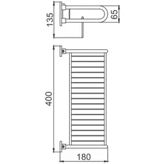Полка металл. решетчатая с держателем полотенца 360мм Frap в интернет-магазине ЯрТехника