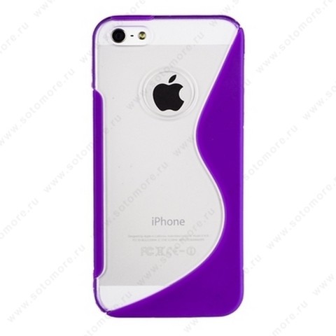 Накладка силиконовый TPU для Apple iPhone SE/ 5s/ 5C/ 5 с пластиковой вставкой фиолетовый