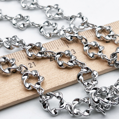 Цепочка, цвет серебро (родий), размер звена 14,2*9,8 мм, цена за 50 см