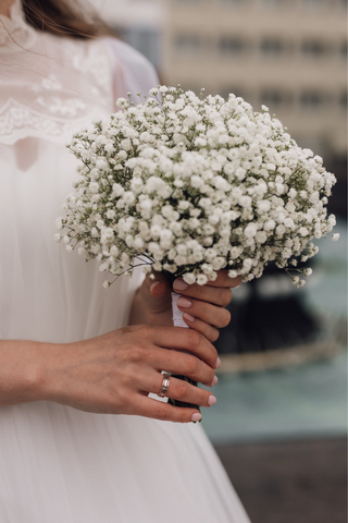 Букет невесты «Белая гипсофила»