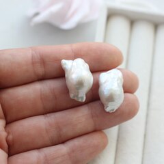 Жемчуг натуральный барочный, 21 мм и 21 мм, 2 жемчужины, Ж002-13