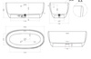 Salini 100122MF LUCE 150x75 Ванна, донный клапан "Click-Clack" цвет на выбор, сифон, интегрированный слив-перелив, покраска по RAL полностью