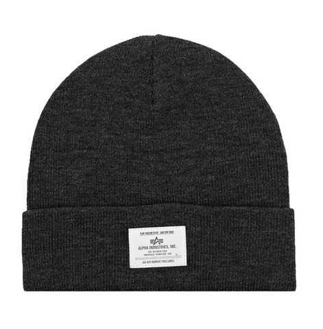 Шапка Alpha Industries Essential Beanie Dark Charcoal Heather (Темно-серая)