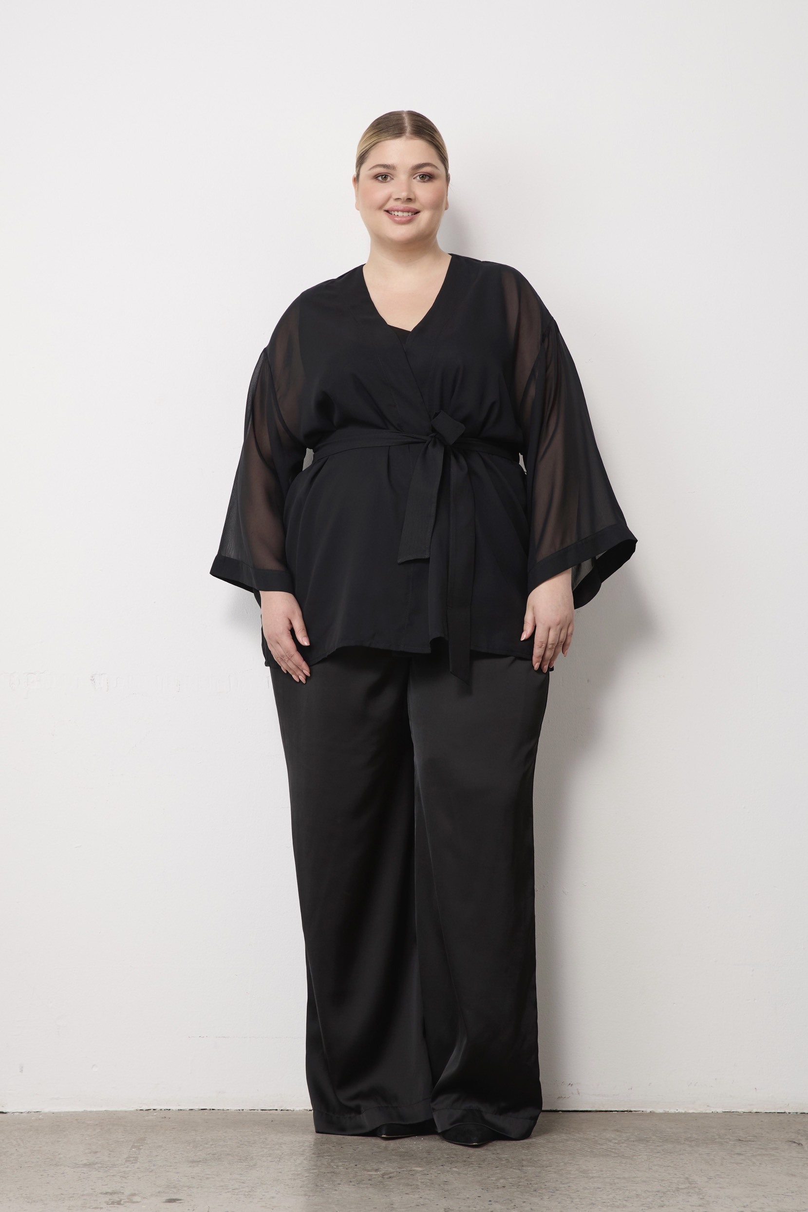 Накидка из шифона, черный