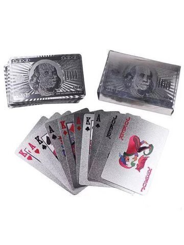 Карты игральные Блеск (54 шт), серебряные