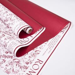 Упаковочная пленка/для цветов, Двухсторонняя матовая, Романтическая любовь, бордовая, 65 мкм, 0,57*10 м