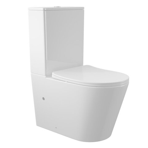 Aqueduto AQDSCON10 AQD CONE Унитаз напольный 630*385 безободковый с бачком, сиденье с микролифтом, белый глянцевый