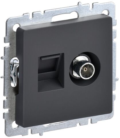 BRITE Роз. двойная TV+RJ45 кат.5E РТВ/РК12-БрГ граф. IEK