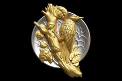 Силиконовый молд Дятел (медальон) большой № 0468