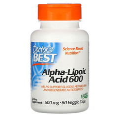 Doctor's Best, Альфа-липоевая кислота Best, 600 мг, 60 растительных капсул