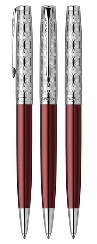 Ручка шариковая Parker Sonnet Premium 2021, K537, Metal & Red Lacquer CT (2119783)