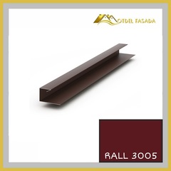 Джей профиль для сайдинга 0,45мм, RALL 3005-Красное вино 2м
