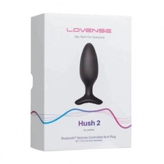 Анальная вибропробка Hush 2 второго поколения с управлением на расстоянии от Lovense (M: 44*135 мм.)