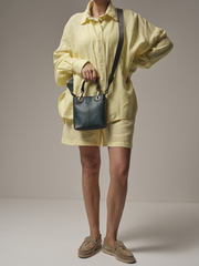 Сумка кожаная кросс-боди зеленая