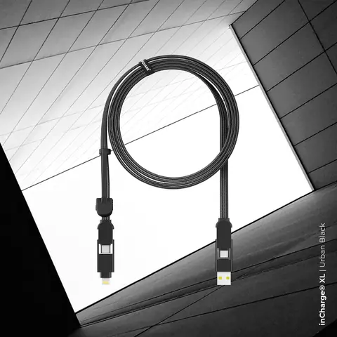 Зарядный кабель 6-в-1 Rolling Square inCharge XL, Urban Black (2 м), до 100Вт