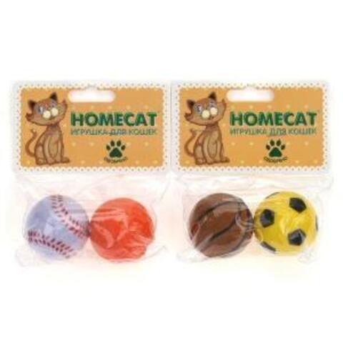 Homecat игрушка для кошек спортивные мячи 2 шт 4 см