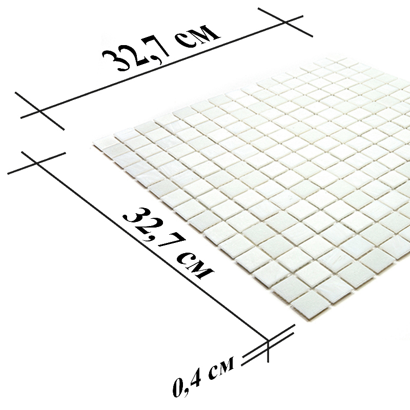 MIX20-WH123 Snow Мозаика смешанного цвета чип 20 стекло Alma Mix белый квадрат