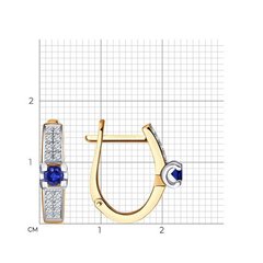 2021073 - Серьги из золота с сапфиром и бриллиантами
