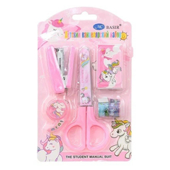 
          Канцелярский набор Basir с ножницами, степлером, скобами и скотчем, серия "Единорог", ассорти