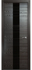 Межкомнатная дверь V-VI / Цвет Неро / Остекление "Лакобель черное" / Двери Верда