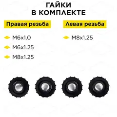 Головка триммерная DDE Wind  8  (M8х1,25 прав., + М6х1,25 прав., + М6х1,0 прав.)