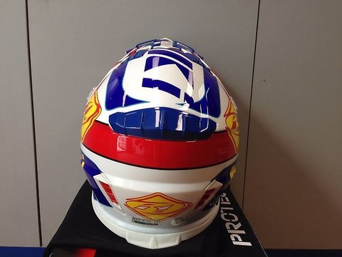 Кроссовый мотошлем NENKI NK316, белый-синий-красный