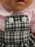 Платье комбинированное  с грудкой - На кукле. Одежда для кукол, пупсов и мягких игрушек.