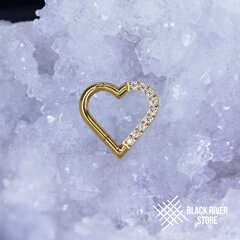 Кликер Heart Crystal PVD Yellow 1.2мм