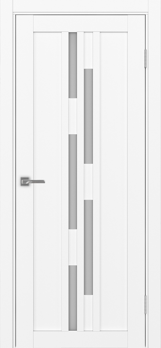 Дверь межкомнатная Оптима Порте Турин 551.121, цвет белый снежный, экошпон, стекло мателюкс