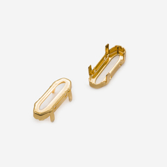 Оправа (цапы) для кристаллов Длинный Овал (Long Classical Oval) 15*5мм, латунь без покрытия