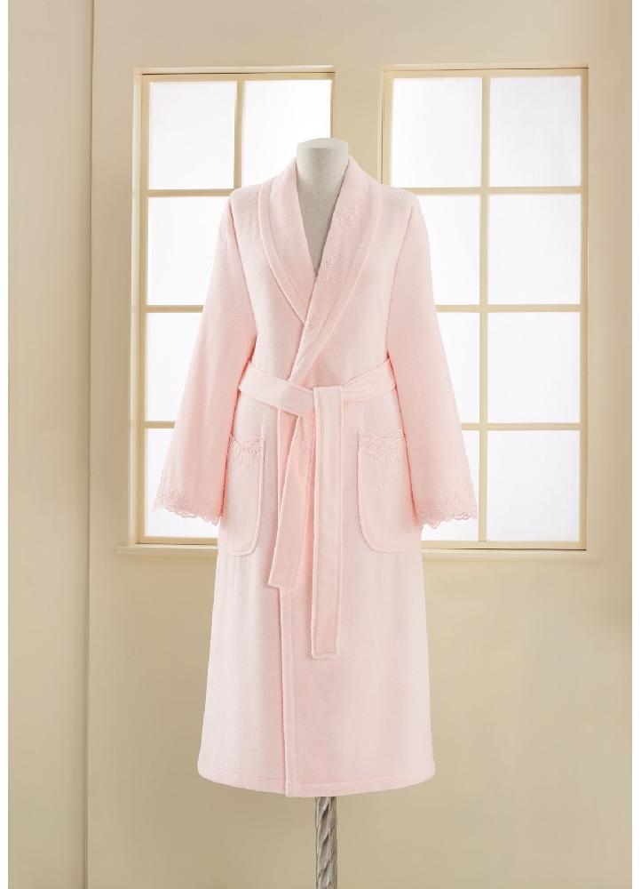 Махровые , банные халаты DIANA- ДИАНА  розовый махровый женский халат Soft Cotton (Турция) диана_роз.jpg