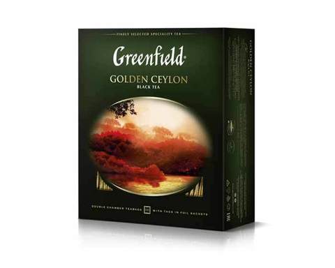 Чай черный в пакетиках из фольги Greenfield Golden Ceylon, 100 пак/уп