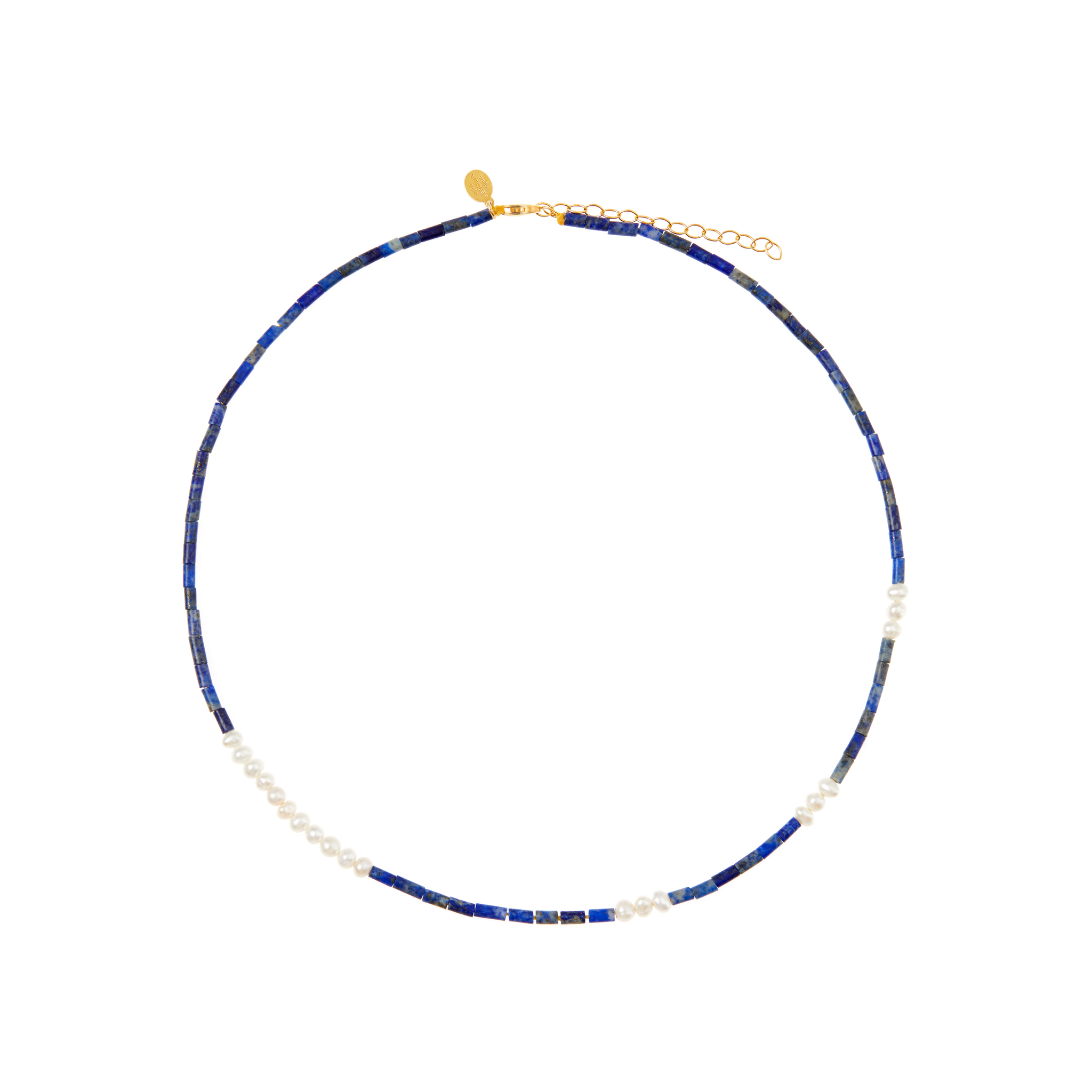 HERMINA ATHENS Колье Lapis Pearl Necklace hermina athens колье kressida pyramis chain necklace