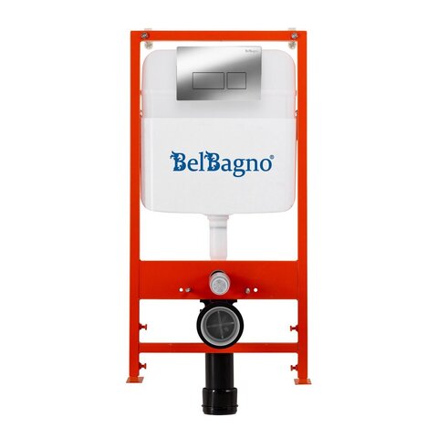 BelBagno Комплект 2 в 1: инсталляция BB026 с кнопкой смыва BB041CR