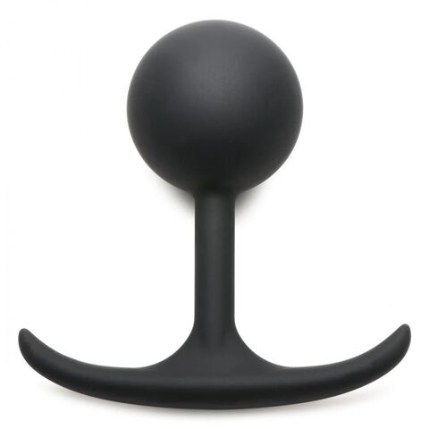 Черная анальная пробка с утяжелением Premium Silicone 4.4