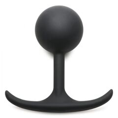 Черная анальная пробка с утяжелением Premium Silicone 4.4