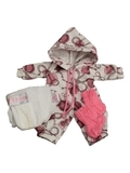 Комплект с подгузником - Белый / розовый. Одежда для кукол, пупсов и мягких игрушек.
