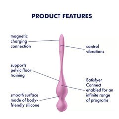 Тренажер для интимных мышц с вибрацией Satisfyer Love Birds 1 розовый (Connect App)